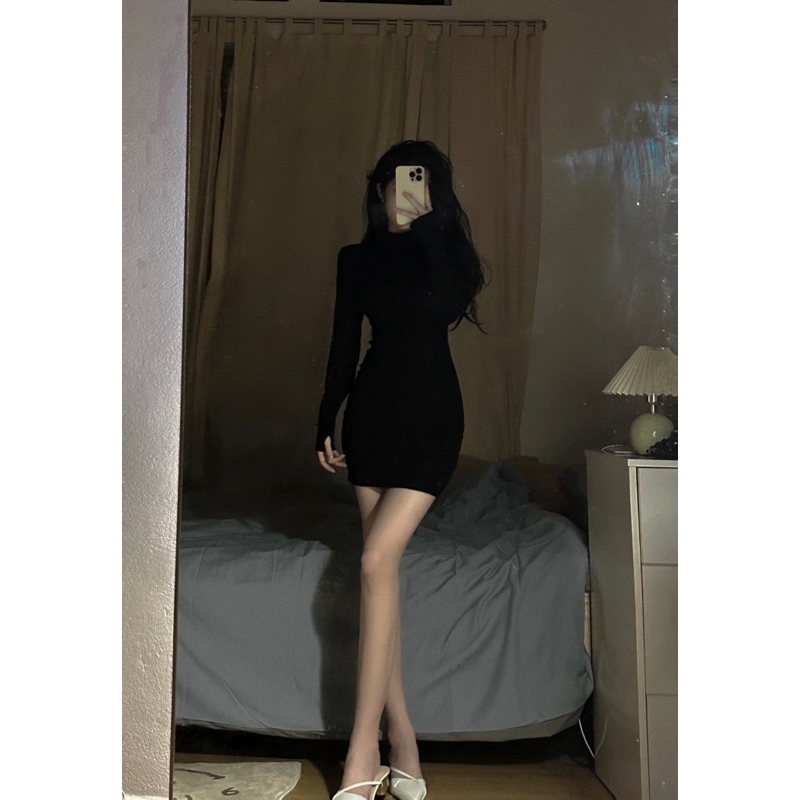 Váy body ôm dáng dài tay thu đông