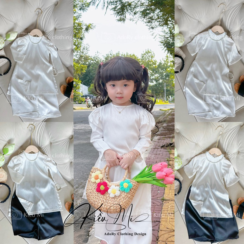 ÁO DÀI GẤM CHO BÉ CHẤT SIÊU ĐẸP