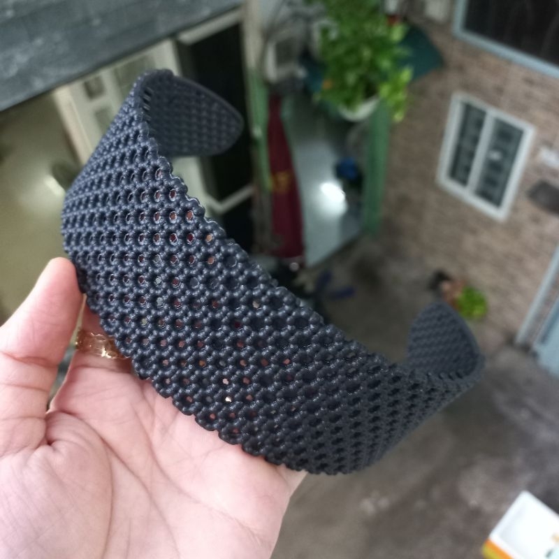 Bờm cài tóc hoa mai lưới đen bóng