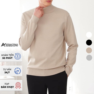 Áo len lông cừu cổ cao nam dài tay mùa đông ấm áp thời trang phong cách Hàn Quốc- Atrastino LEN002