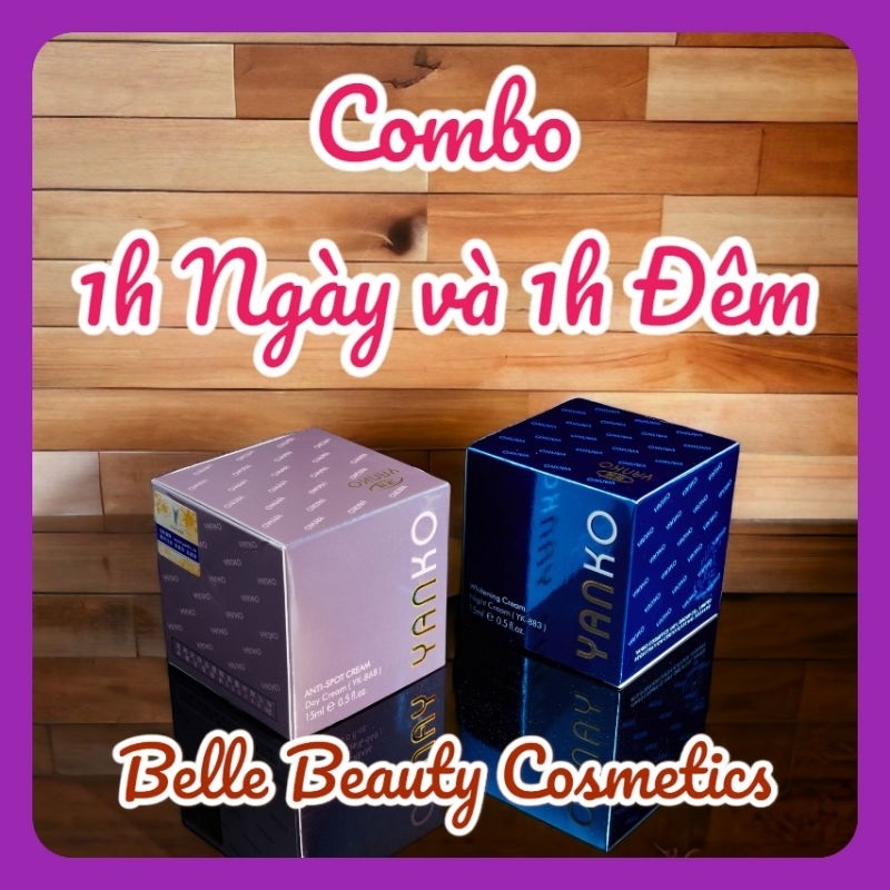 Combo cặp kem dưỡng trắng da Yanko Đài loan 01 hộp ban ngày và 01 hộp ban đêm