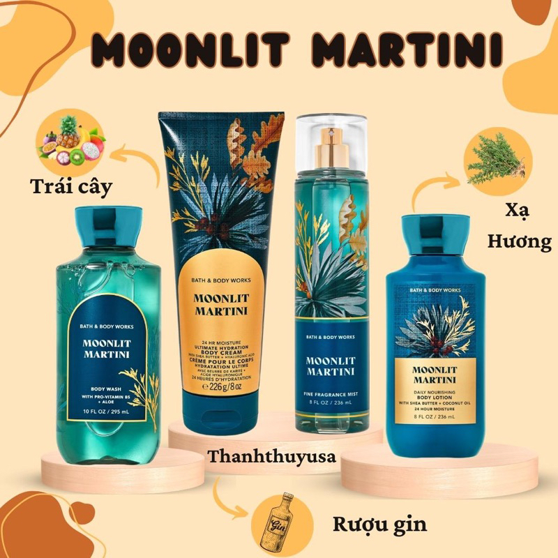 Bộ Sản Phẩm Sữa Tắm - Lotion - Xịt Thơm Toàn Thân Bath & Body Works