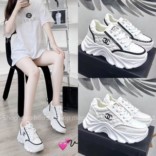 Giày thể thao sneaker cn viền kẻ trần chỉ độn đế cao fullbox