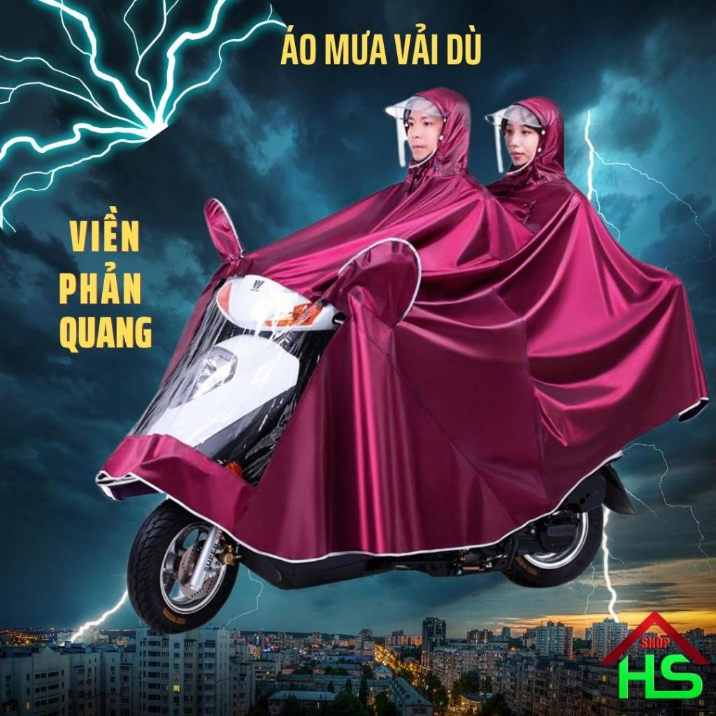 Áo mưa 2 đầu có phản quang tiện lợi  - Áo Mưa Cánh Dơi Có Kính Che Mưa 1 Người Và 2 Người