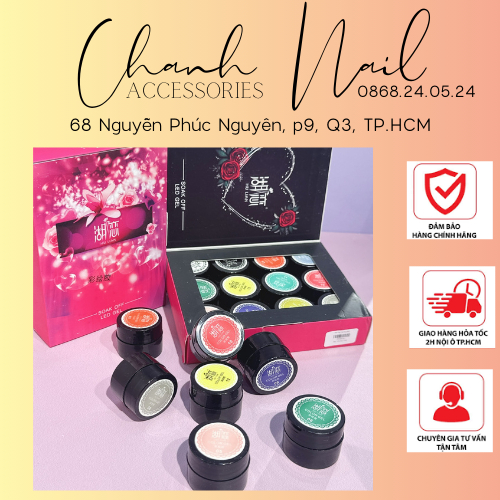 Set Gel Vẽ HULIAN 12 Màu Vẽ Móng Làm Nail Siêu Đặc