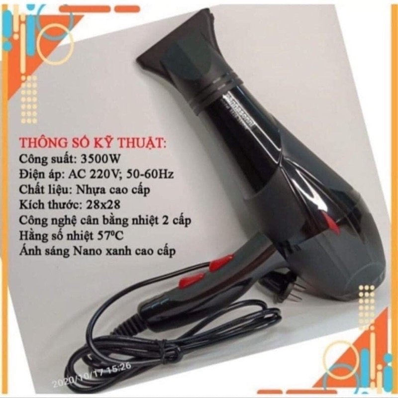Máy Sấy Tóc 2 Chiều Nóng Lạnh Công Suất Lớn 3500W ,Máy Sấy Salon, Gia Đình Tiện Lợi