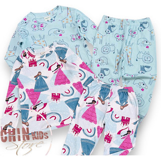  Bộ đồ dài tay bé gái đẹp cotton mỏng mềm co giãn tốt vnxk pijama mặc nhà đi ngủ 1 2 3 4 5 tuổi  2 2  