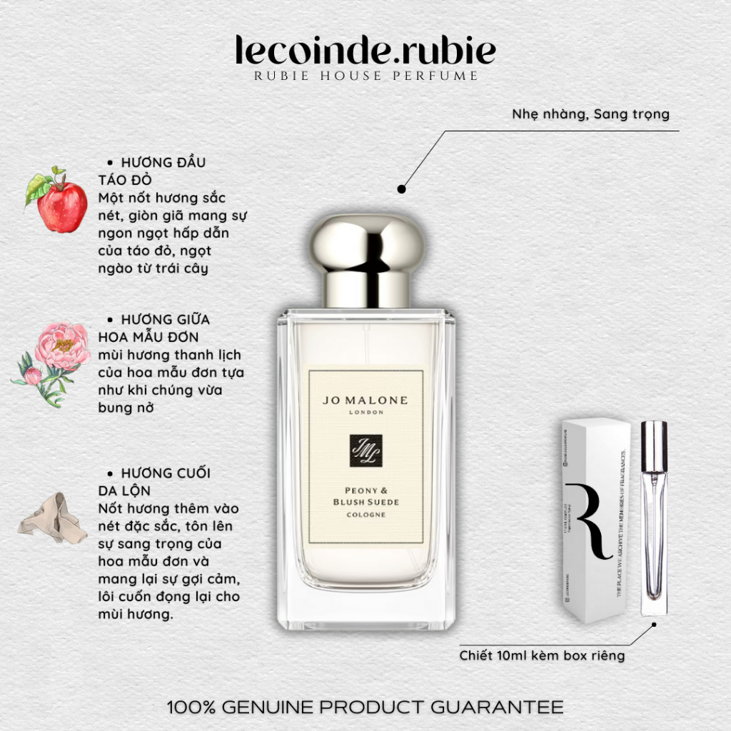 JO PEONY & BLUSH SUEDE - Cologne - 10ML Nước Hoa Chính Hãng