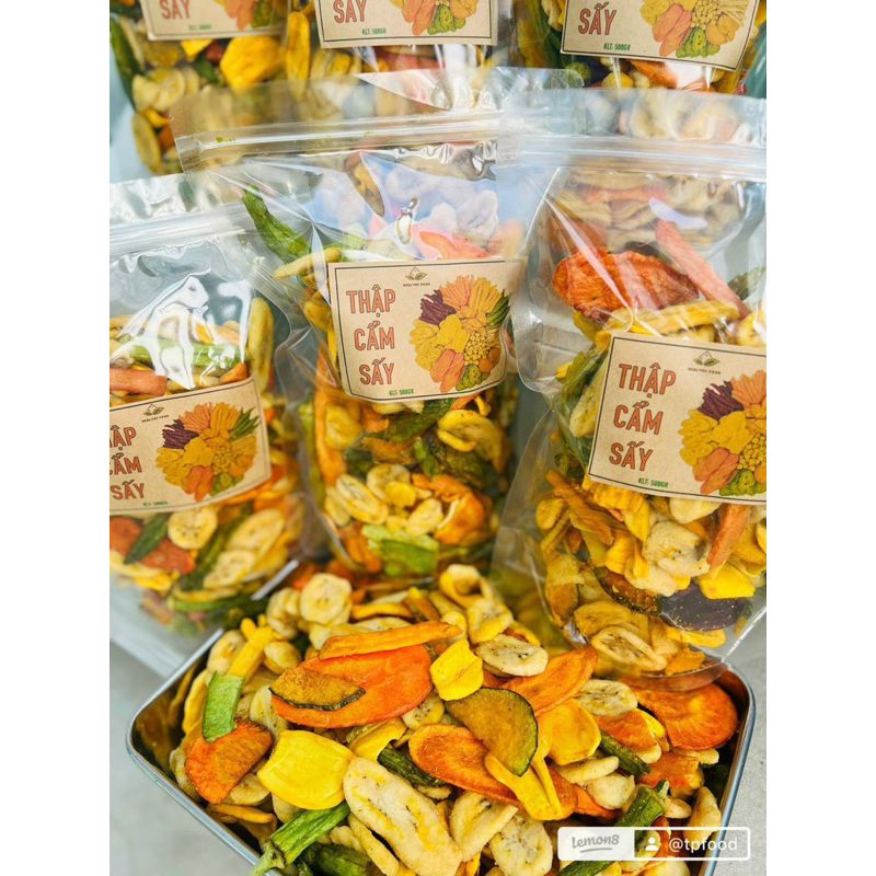 Túi 500g Rau củ trái cây thập cẩm sấy giòn