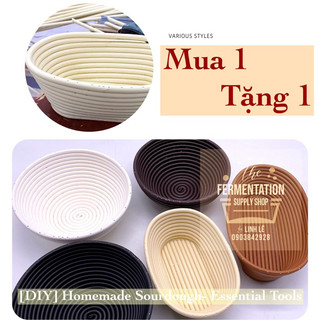 Rổ ủ bột mây thật /nhựa ủ bánh mì sourdough baguette tặng kèm vải lót men chua tự nhiên men bánh mì
