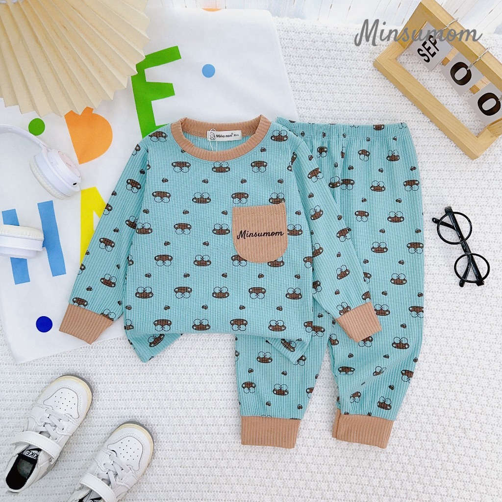 Bộ Len Gân Tăm Dài Tay Cho Bé Trai Bé Gái