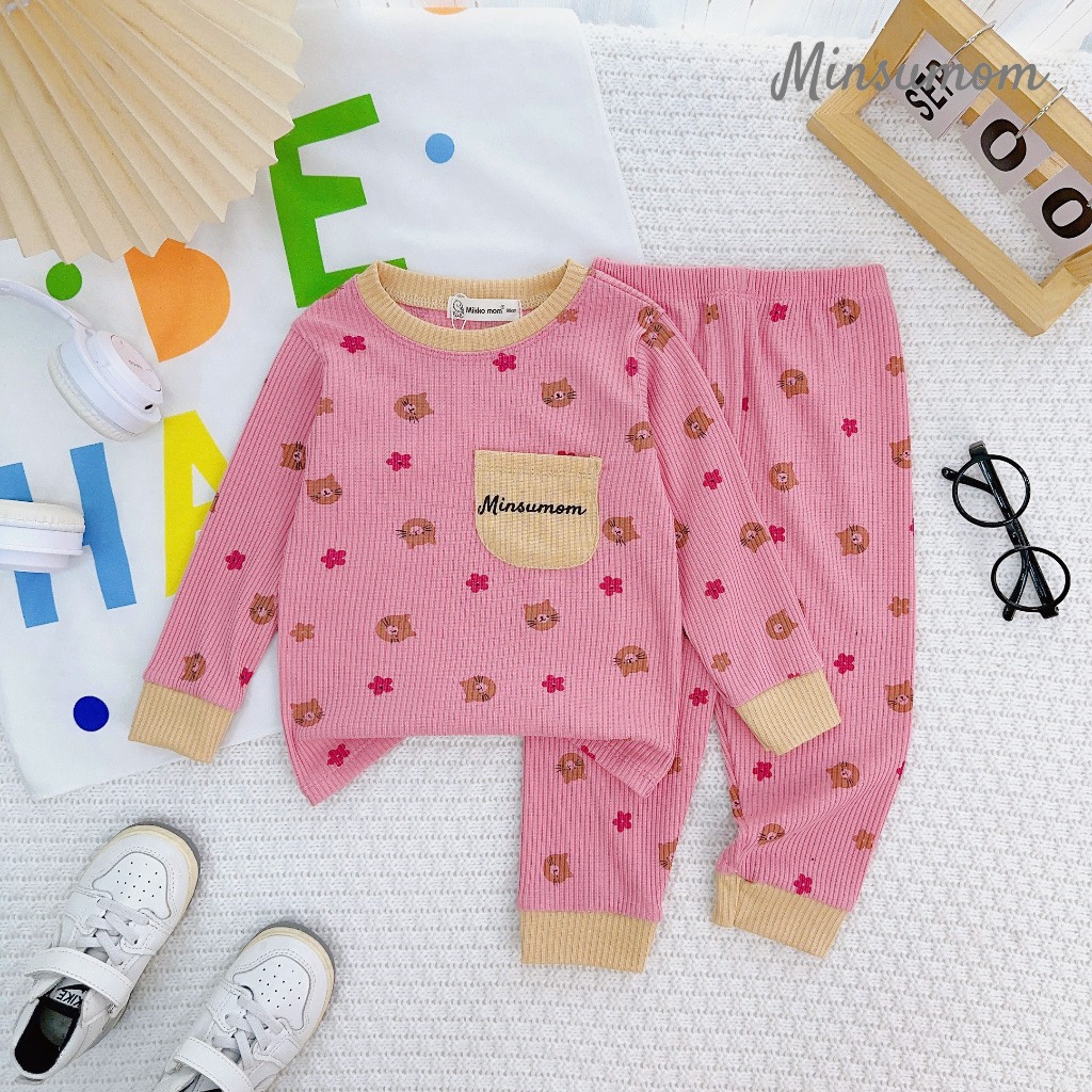 Bộ Len Gân Tăm Dài Tay Cho Bé Trai Bé Gái