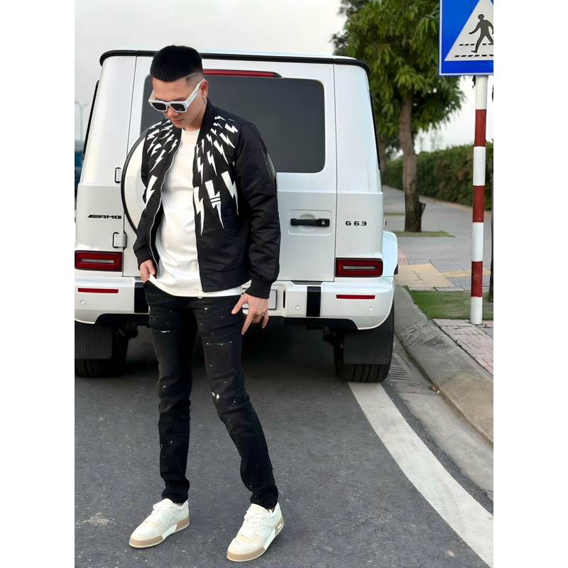 Áo Khoác Bomber Niu Ba Rét In Hình Tia Set Siêu Đẹp - Áo Khoác Bomber Nam Niu Ba Rét Chất Liệu Cao Cấp