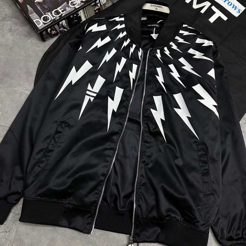 Áo Khoác Bomber Niu Ba Rét In Hình Tia Set Siêu Đẹp - Áo Khoác Bomber Nam Niu Ba Rét Chất Liệu Siêu Cao Cấp