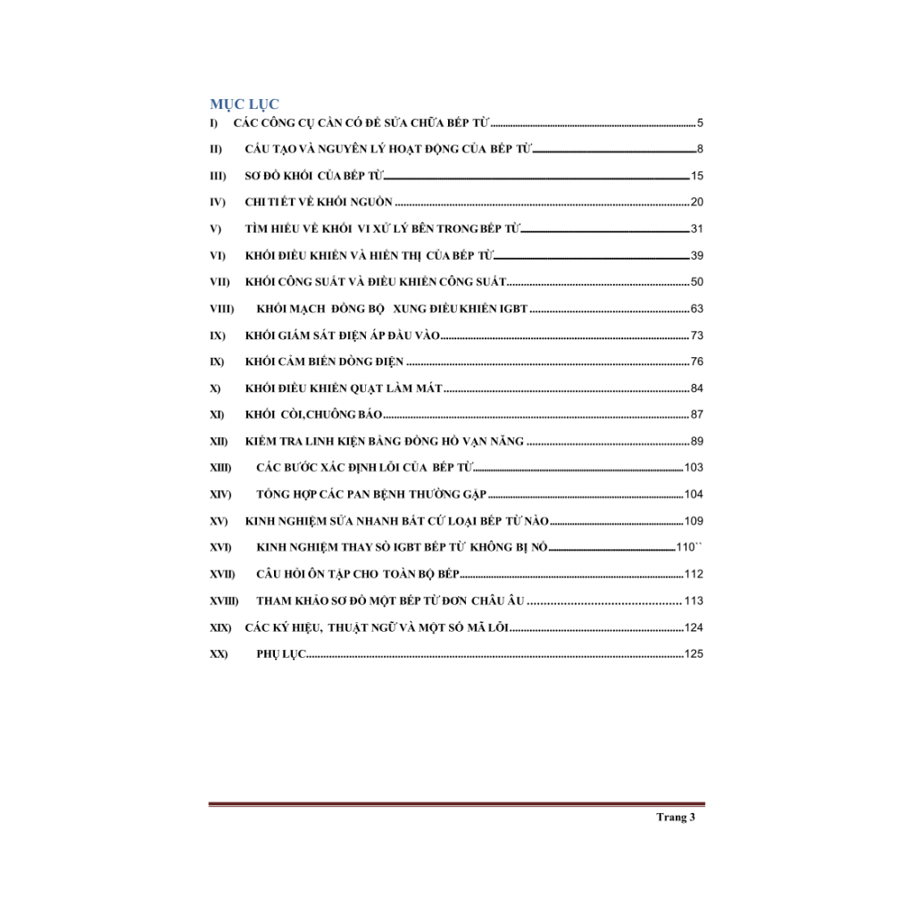 Giáo trình sửa chữa bếp từ - File .PDF 124 trang - Zalo 0328723707