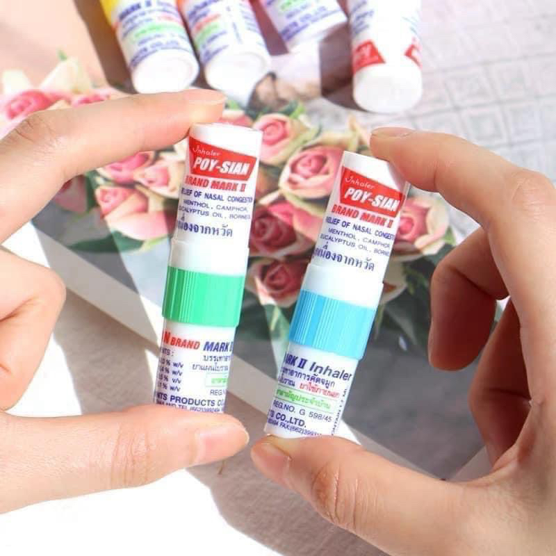 1 Ống Hít Poy Sian Mark II Bạc Hà Thái Lan Ống Hít Thông Mũi