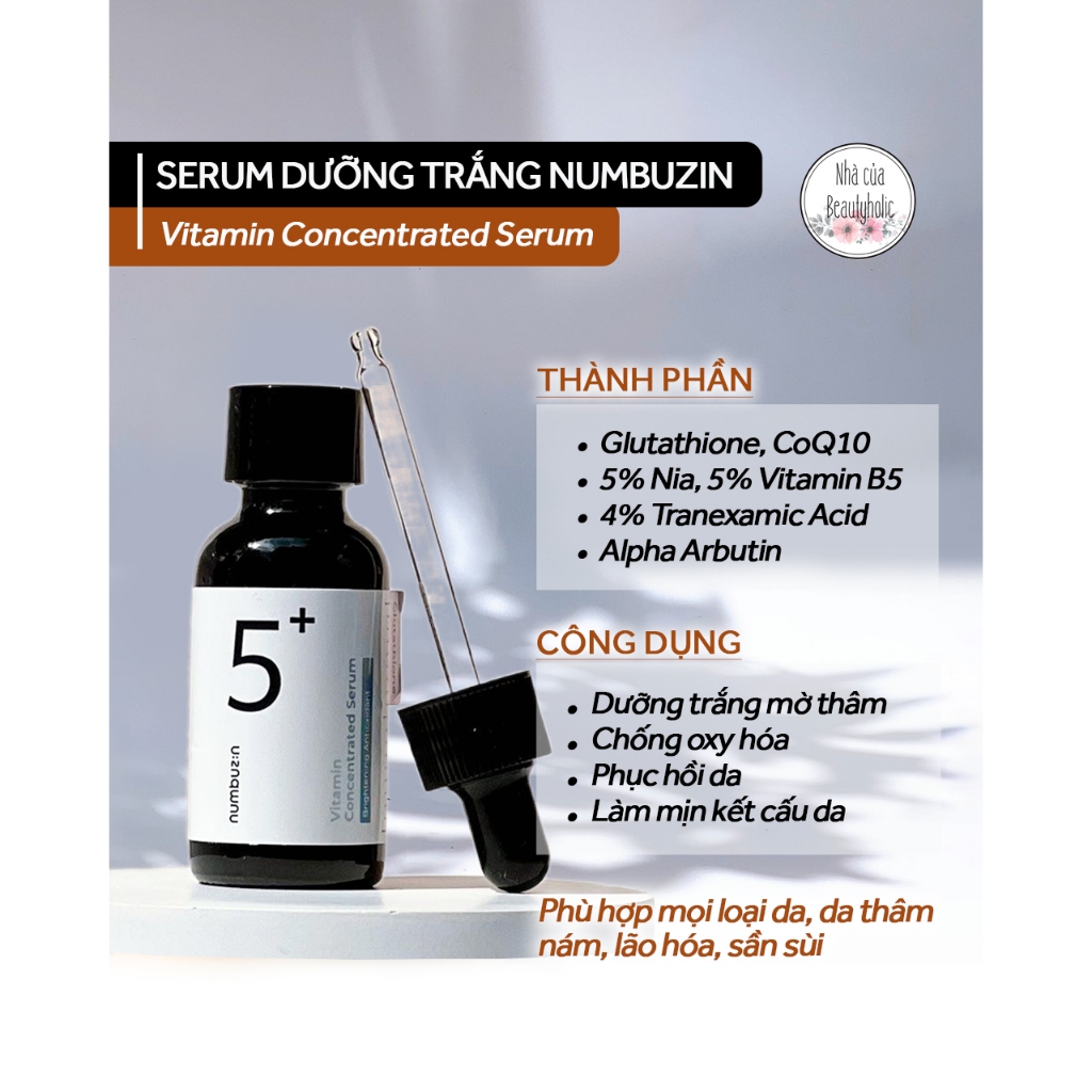 Tinh Chất Dưỡng Trắng Sáng Da Mờ Thâm Nám Numbuzin No.5 Vitamin C Concentrated Serum 30ml