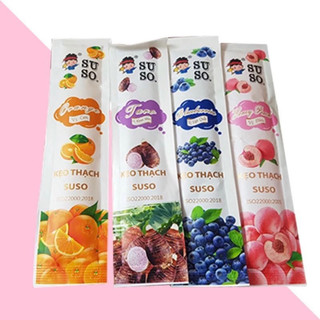 Kẹo Thạch SUSO Cây Dài FUCUCO Túi 24 Chiếc 780g Mix Nhiều Vị Trái Cây Dai Giòn Đậm Vị Trái Cây