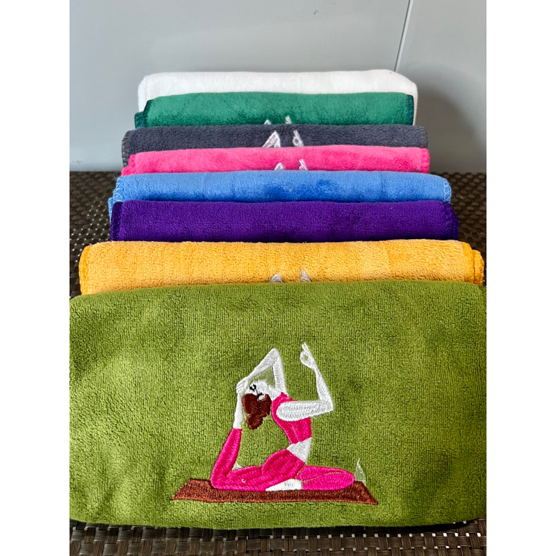 Khăn lau mồ hôi tập Yoga - Thư viện yoga - Chất liệu cotton, kích thước 110cm x 25cm