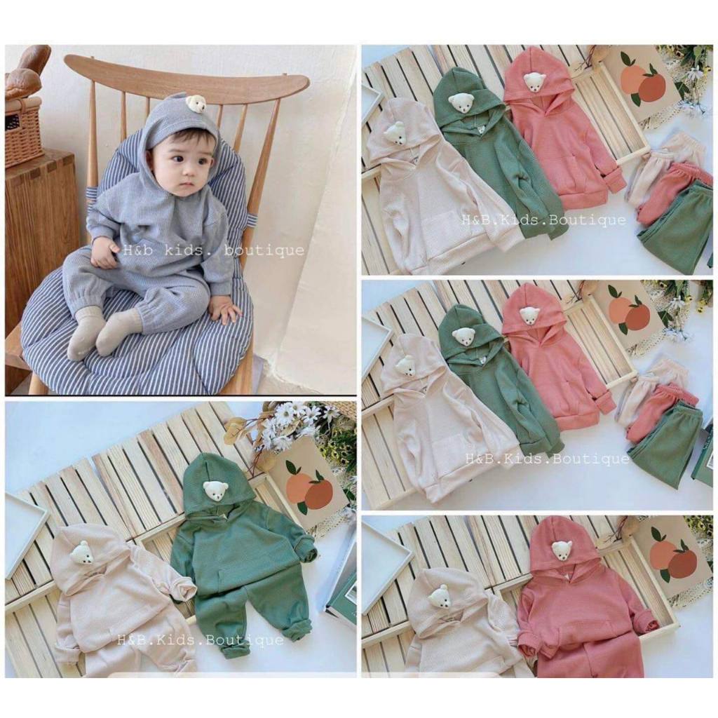 Bộ len tăm gắn gấu