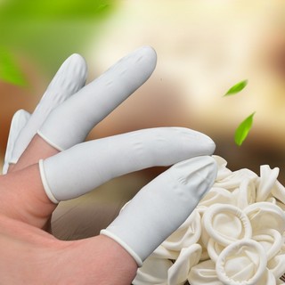 Bao ngón tay cao su y tế bọc đầu ngón tay đặt thuốc, làm nail găng xỏ ngón chống tĩnh điện màu TRẮNG, VÀNG, ĐEN