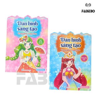 Sách - dán hình sáng tạo - trang phục công chúa dành cho bé gái -bộ 6 cuốn