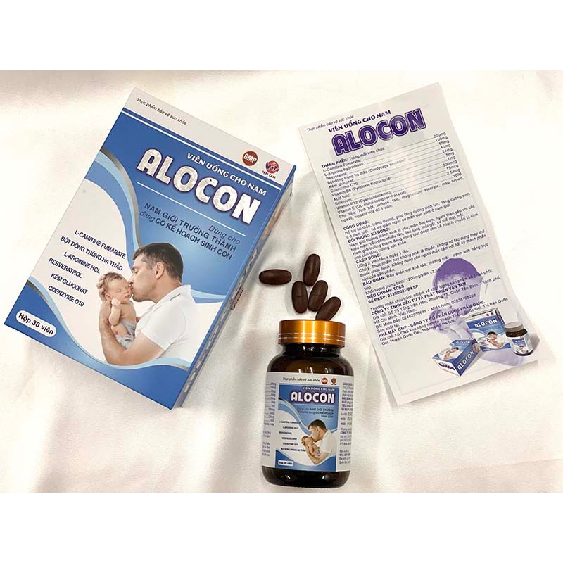 Viên Uống Tăng Khả Năng Thụ Thai Alocon Nam Vạn Tam Giúp Bổ Thận Tráng Dương Tăng Cường Sinh Lý Mạnh Tinh Trùng