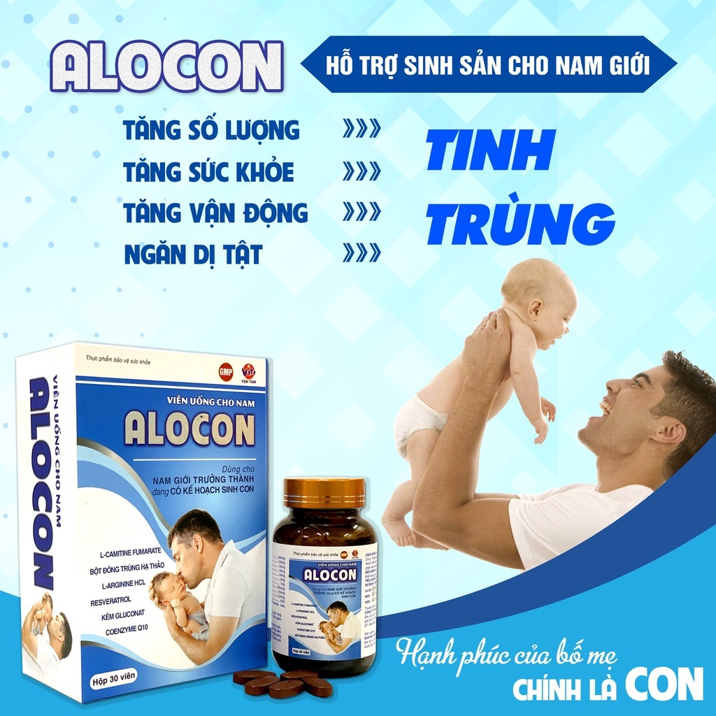 Viên Uống Tăng Khả Năng Thụ Thai Alocon Nam Vạn Tam Giúp Bổ Thận Tráng Dương Tăng Cường Sinh Lý Mạnh Tinh Trùng