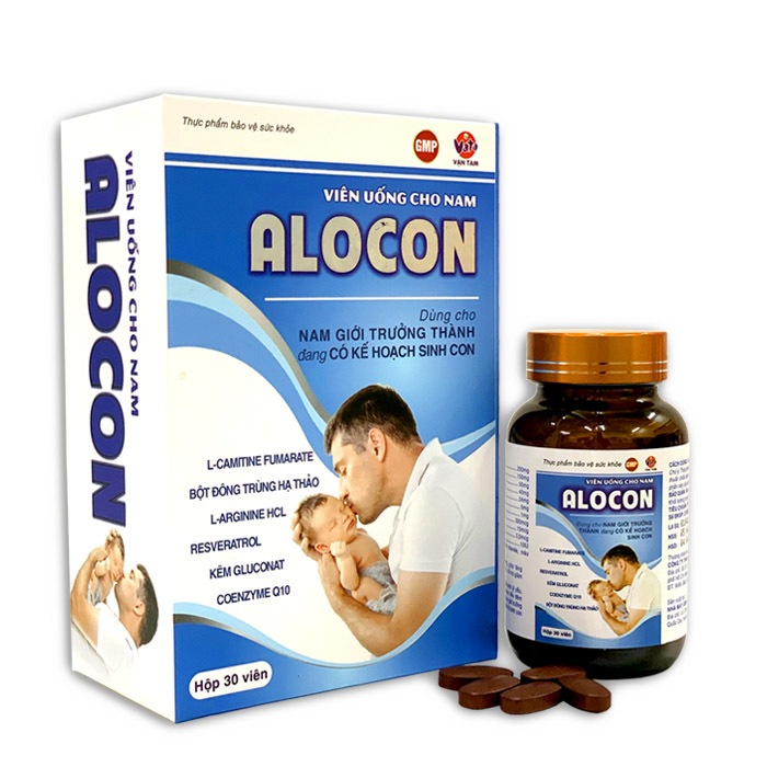 Viên Uống Tăng Khả Năng Thụ Thai Alocon Nam Vạn Tam Giúp Bổ Thận Tráng Dương Tăng Cường Sinh Lý Mạnh Tinh Trùng