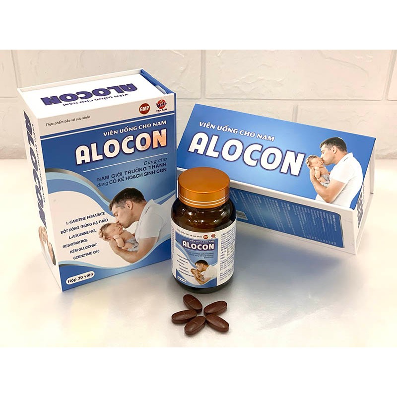 Viên Uống Tăng Khả Năng Thụ Thai Alocon Nam Vạn Tam Giúp Bổ Thận Tráng Dương Tăng Cường Sinh Lý Mạnh Tinh Trùng