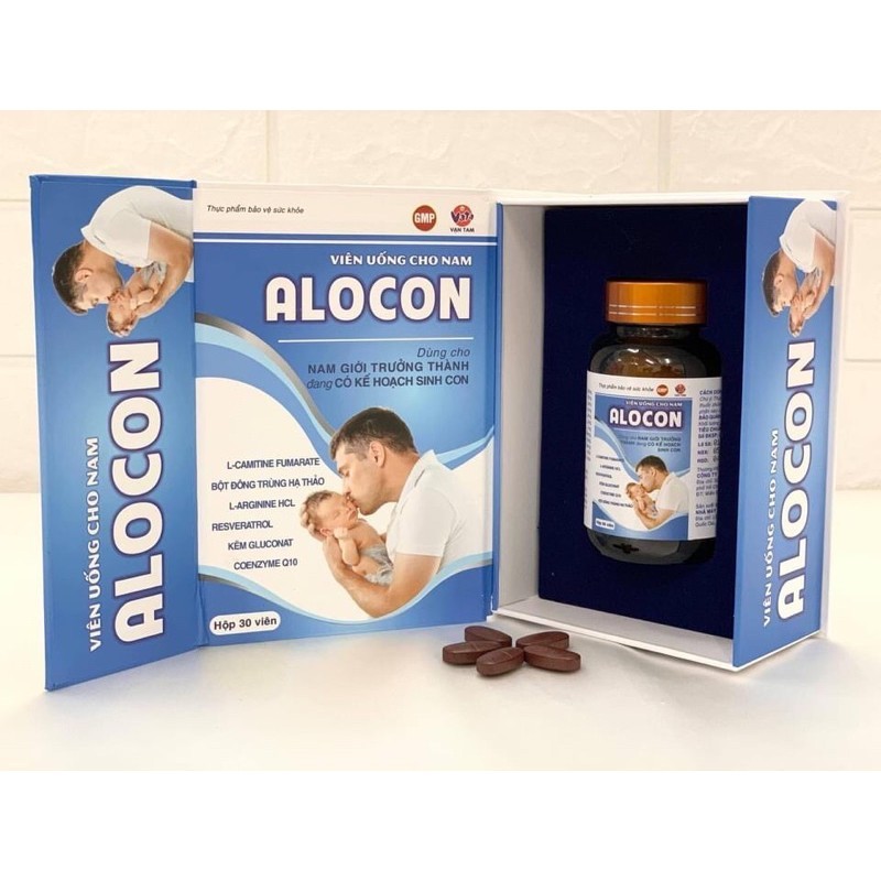 Viên Uống Tăng Khả Năng Thụ Thai Alocon Nam Vạn Tam Giúp Bổ Thận Tráng Dương Tăng Cường Sinh Lý Mạnh Tinh Trùng