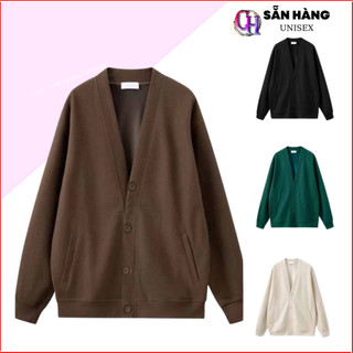 Áo khoác, áo Cardigan Nam nữ From Rộng Chất Nỉ Kiểu Bomber Cài Nút - CHP