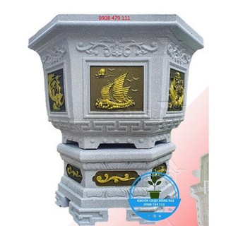 Khuôn chậu kiểng ABS Lục Giác 60 và chân đôn bệ cao 25cm