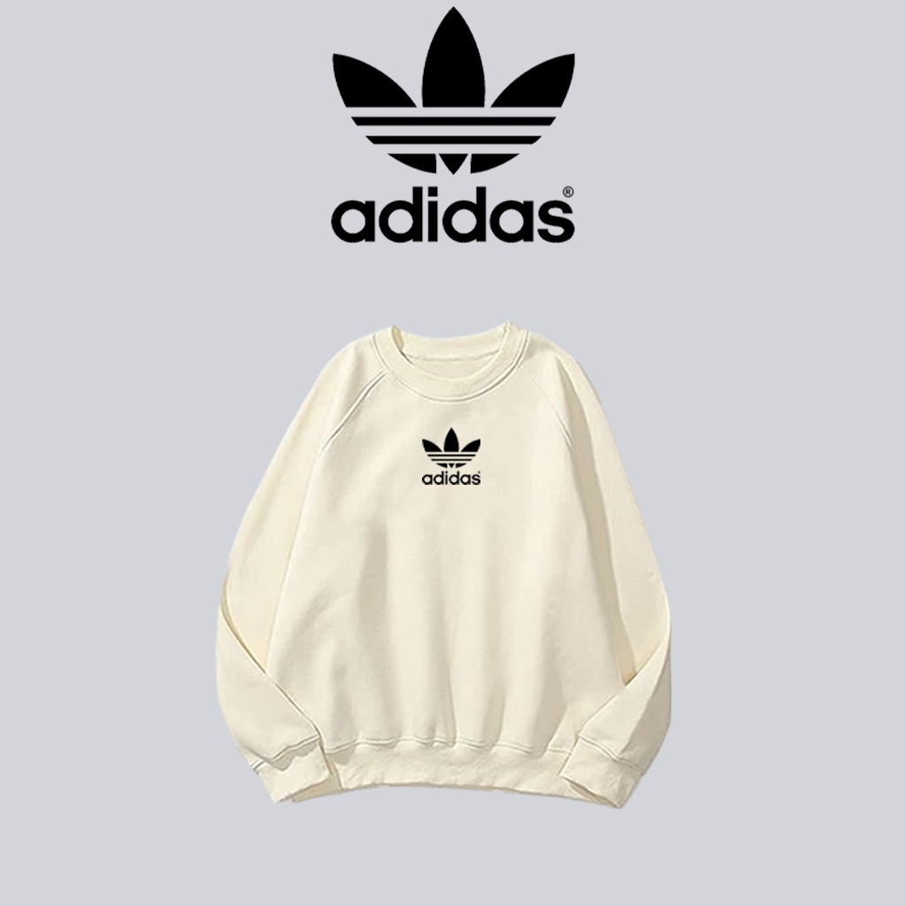 Áo nỉ sweater adidas nam nữ chất nỉ bông cotton form rộng unisex oversize hàng chính hãng