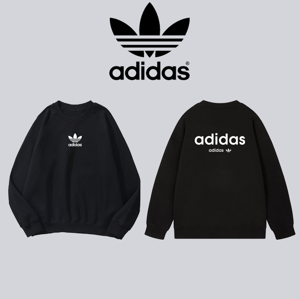 Áo nỉ sweater adidas nam nữ chất nỉ bông cotton form rộng unisex oversize hàng chính hãng