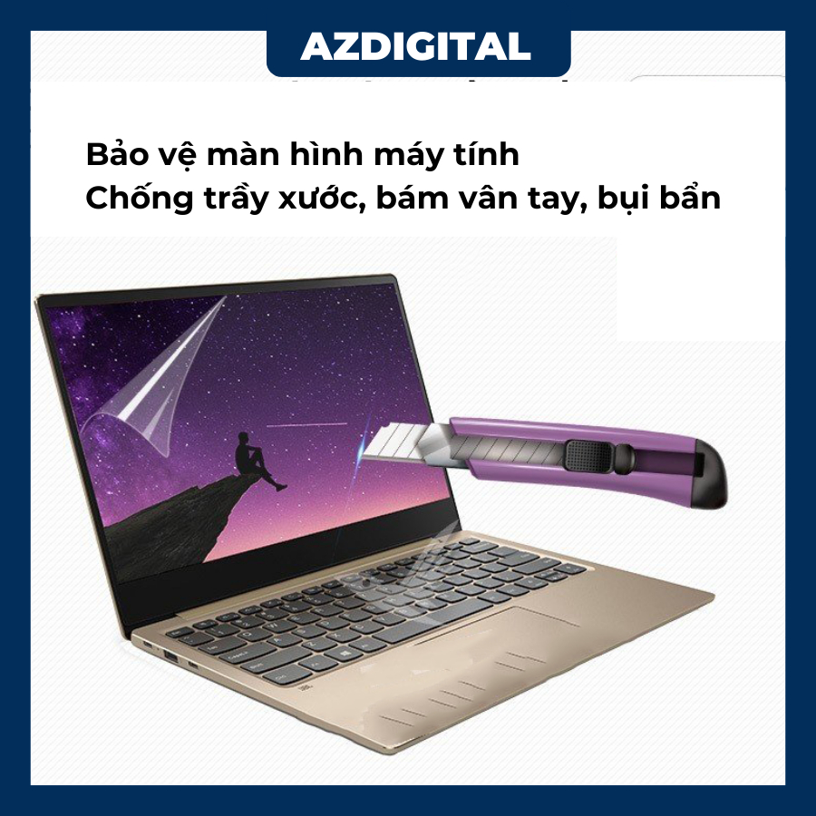 Miếng dán màn hình HD laptop Azdigital Dán màn chống trầy xước trong suốt 16:9 14inch 15,6inch 14" 15,6"
