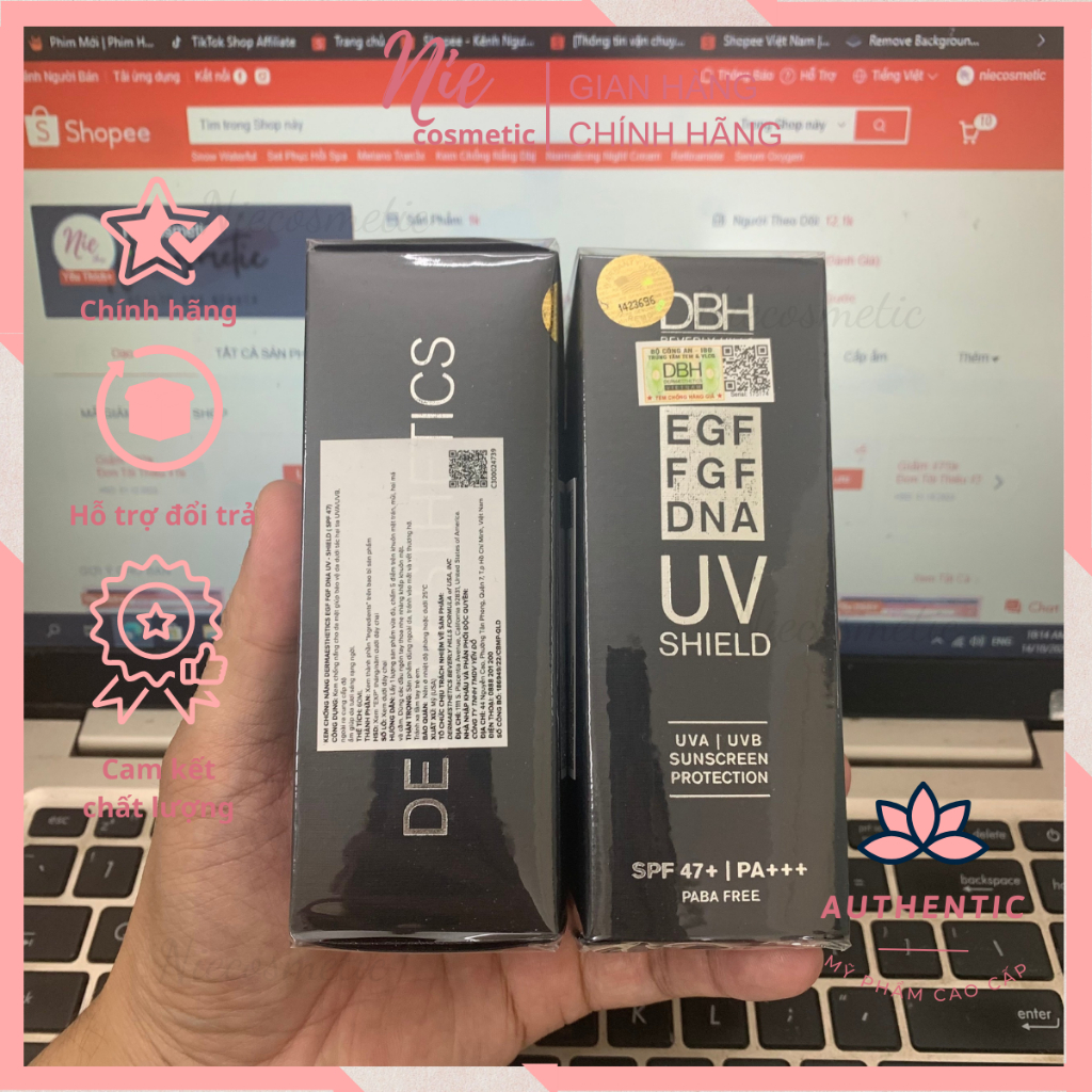 Kem chống nắng DBH 60ml Fullbox ( Bản Mỹ có EGF )