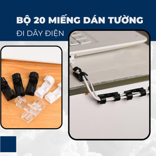 Bộ 20 Miếng dán tường đi dây điện loại lớn kẹp cả dây to | Kẹp cố định nút giữ dây điện