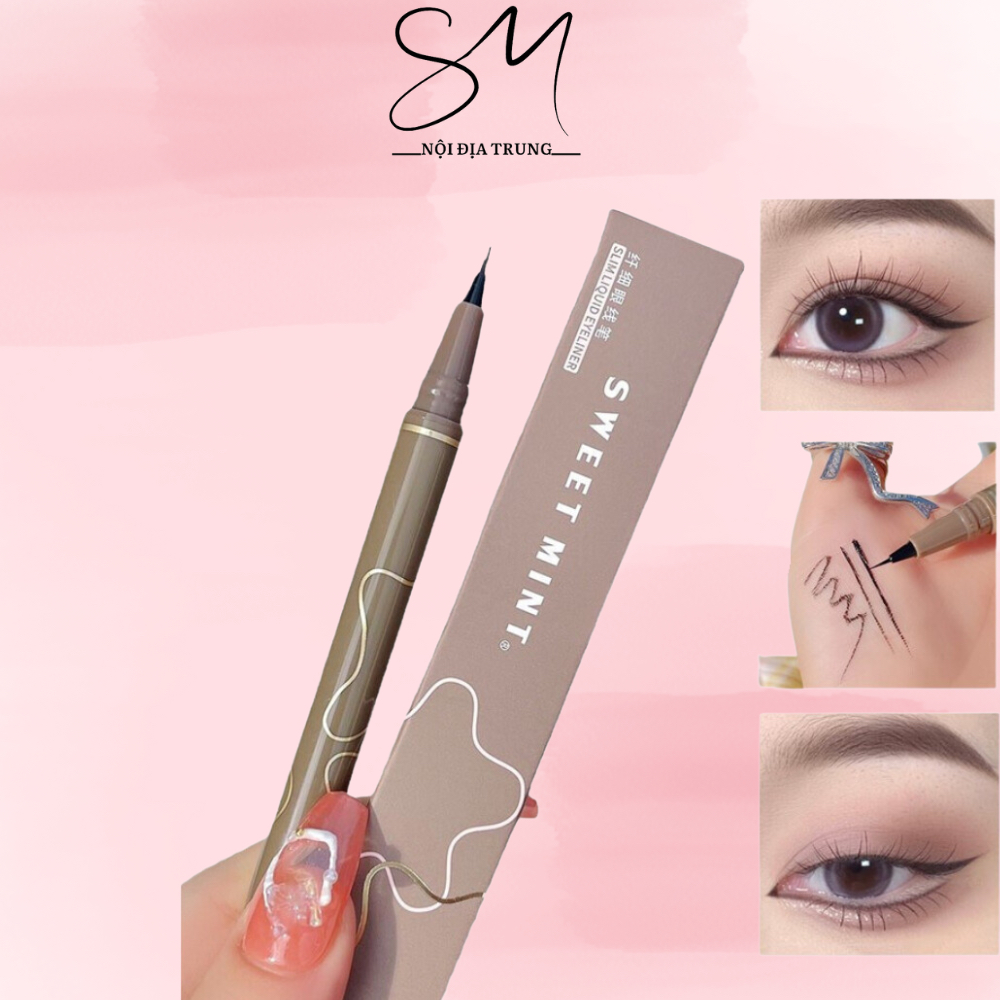 Bút Kẻ Mắt Nước, Kẻ Bọng Mắt SWEETMINT Ngòi Mảnh Lâu Trôi, Bám Màu Siêu Đỉnh