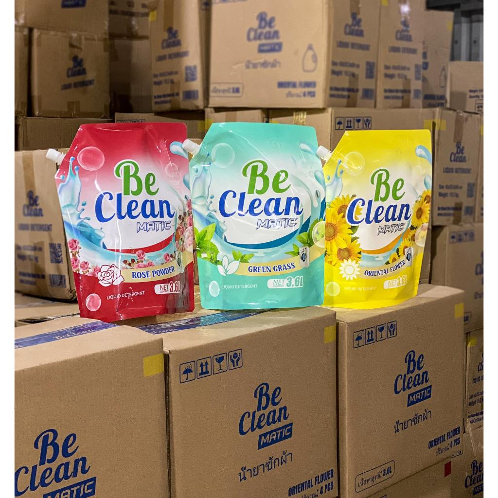 Bộ 3 Túi Nước Giặt BE CLEAN Thơm Lâu Sạch Sâu, Làm Mềm Vải Nước Giặt Xả Thái Lan Dung Tích 3600ml