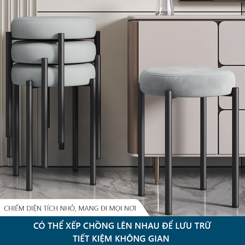 Ghế đôn mặt đệm chân thép sơn tĩnh điện hiện đại - GM78