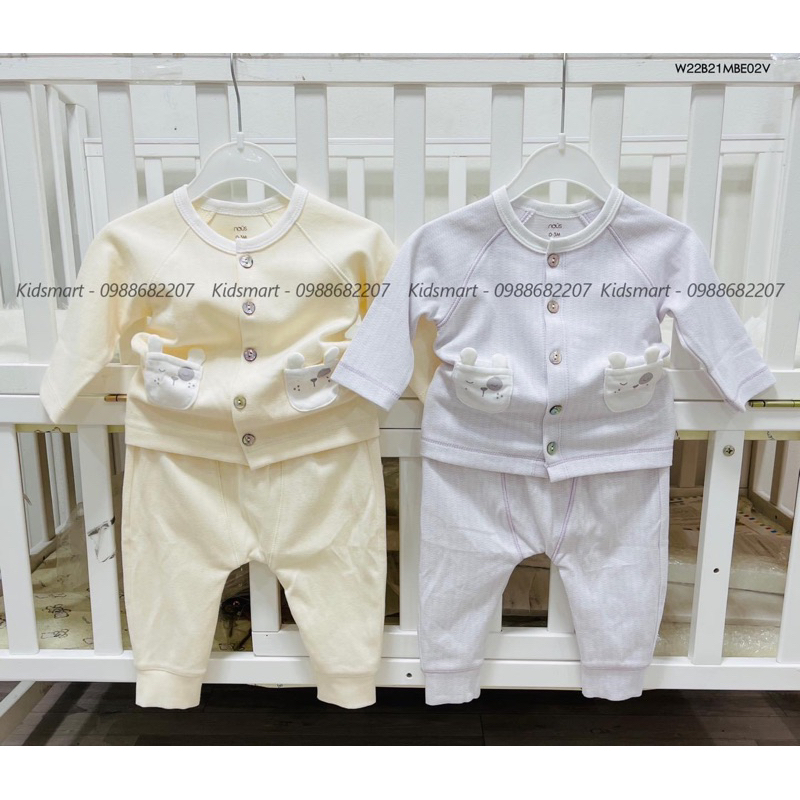 Bộ quần áo cài thẳng dài tay Nous cho bé trai bé gái