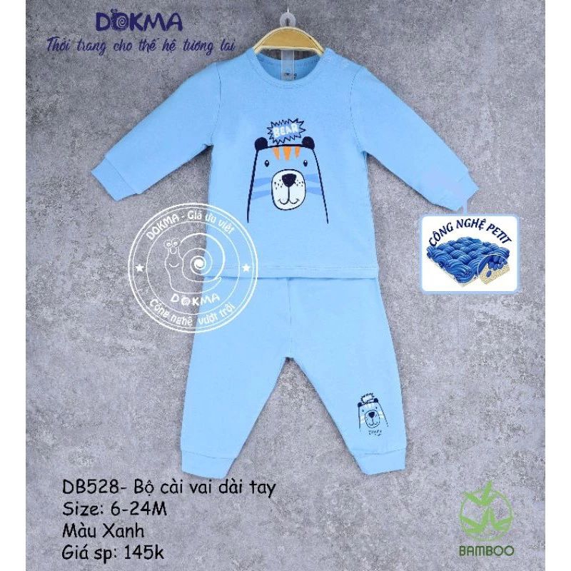 Sale Bộ cộc tay, dài tay Dokma nhiều mẫu size 3-6M, 6-9M, 9-12M