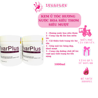 Combo kem hấp ủ phục hồi tóc ivarplus 1000ml giảm rụng tóc, kích mọc tóc, phục hồi tóc khô xơ giúp tóc suôn mượt vào nếp
