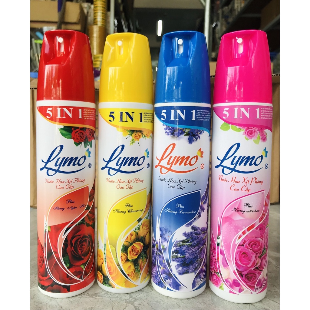 Xịt thơm phòng Lymo 350ml, xịt phòng hương thơm dịu nhẹ