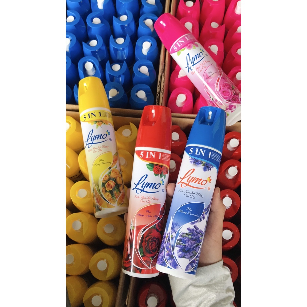 Xịt thơm phòng Lymo 350ml, xịt phòng hương thơm dịu nhẹ