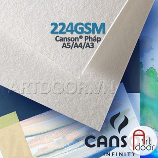 [ARTDOOR] Giấy vẽ màu nước CANSON Pháp nhập khẩu dày 224gsm (vân mịn)