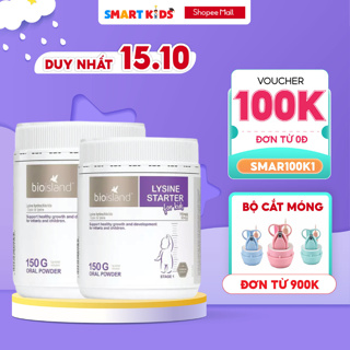 Combo 2 hộp Bột tăng chiều cao Bioisland Lysine For Kids 150G giúp trẻ