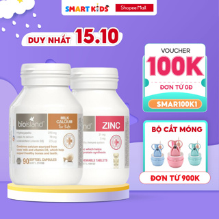 Combo viên uống canxi sữa và kẽm Bio Island giúp bé phát triển toàn diện