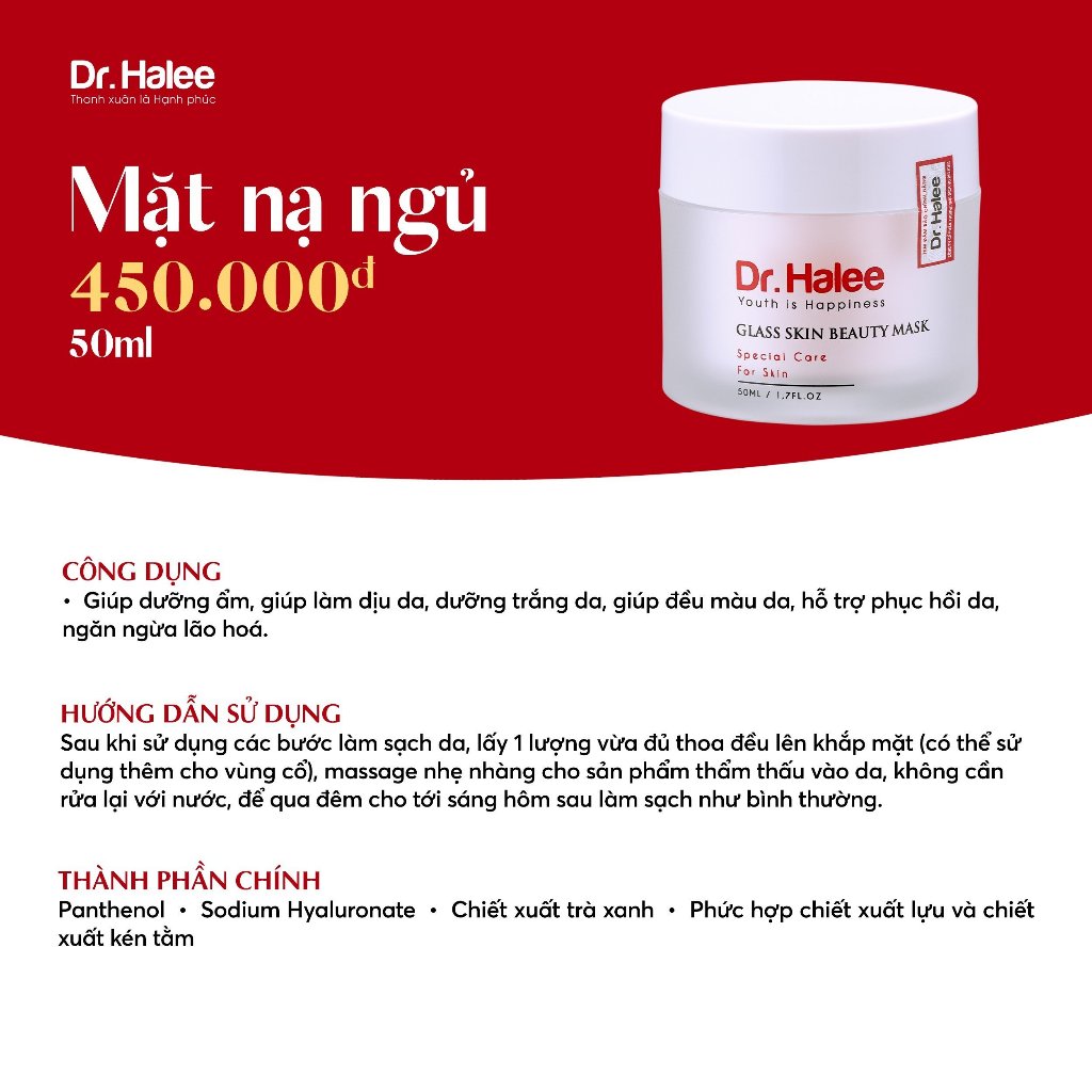 Mặt Nạ Ngủ Dr Halee Cấp Ẩm, Dưỡng Da - 50ml